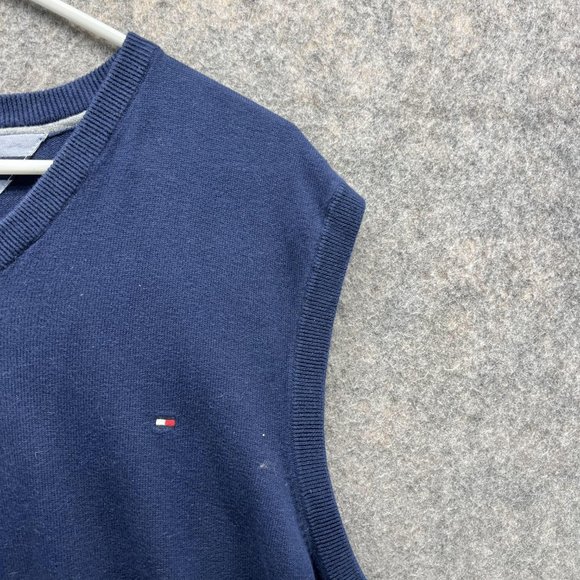 Tommy Hilfiger Sweater Men XXL Adult Blue Navy Outdoors Sleeveless Logo - Picture 4 of 10
